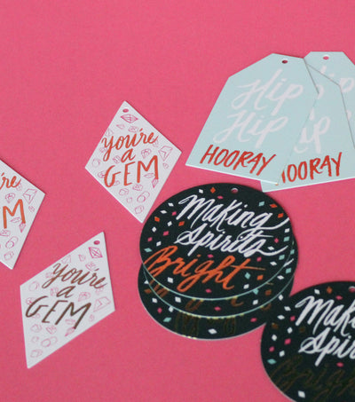 hip hip hooray gift tags - Thimblepress