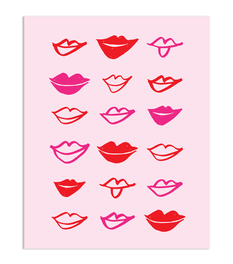 lips in a row art print - Thimblepress