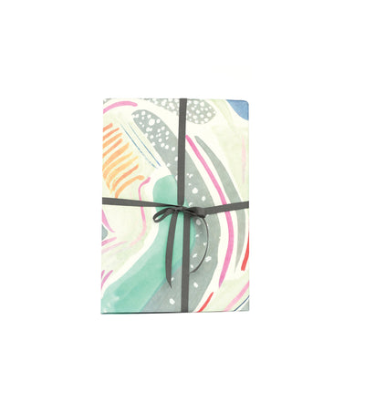 stripes aqua gift wrap - Thimblepress