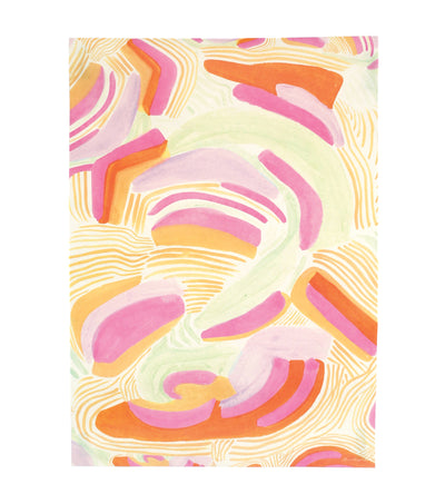stripes orange gift wrap - Thimblepress