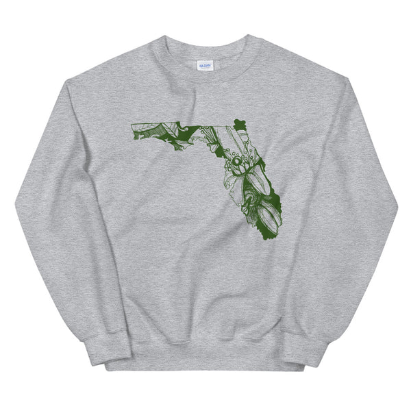 Florida Orange Blossom Grey Sweatshirt Thimblepress