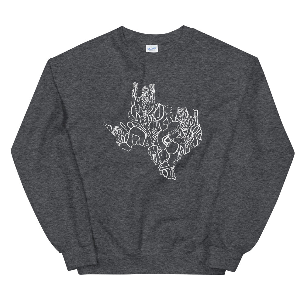Texas Bluebonnet Dark Grey Sweatshirt - Thimblepress