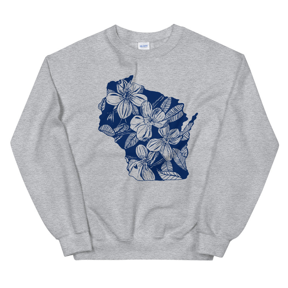 Wisconsin Wood Violet Grey Sweatshirt - Thimblepress
