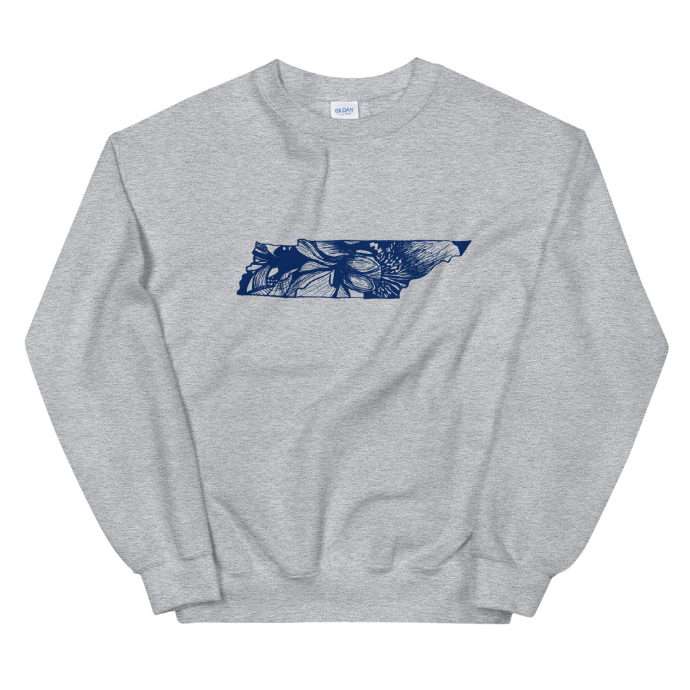 Tennessee Iris Grey Sweatshirt - Thimblepress