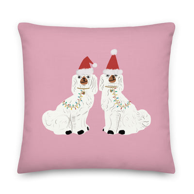 Retro Santa Pups Pillow - Thimblepress