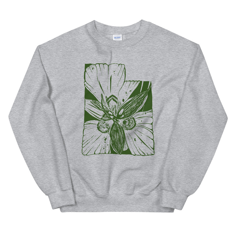 Utah Sego Lily Grey Sweatshirt - Thimblepress