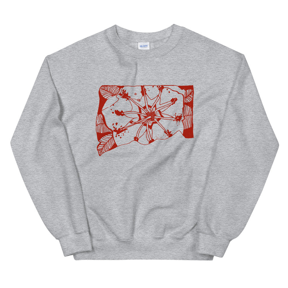 Connecticut Mountain Laurel Grey Sweatshirt - Thimblepress