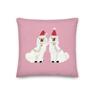 Retro Santa Pups Pillow - Thimblepress