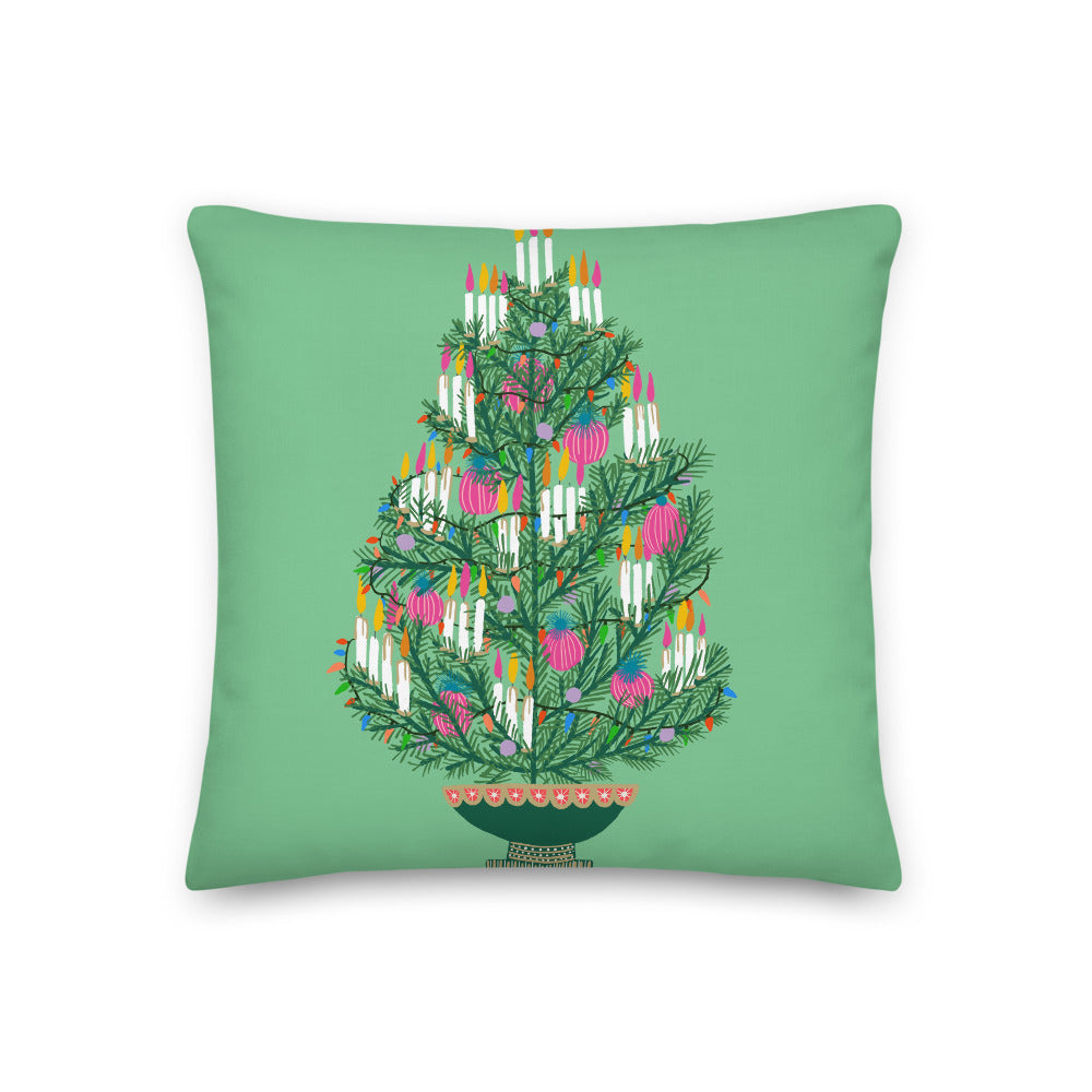 Retro Christmas Tree Pillow - Thimblepress