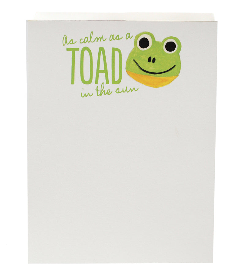 as calm as a toad in the sun notepad - Thimblepress