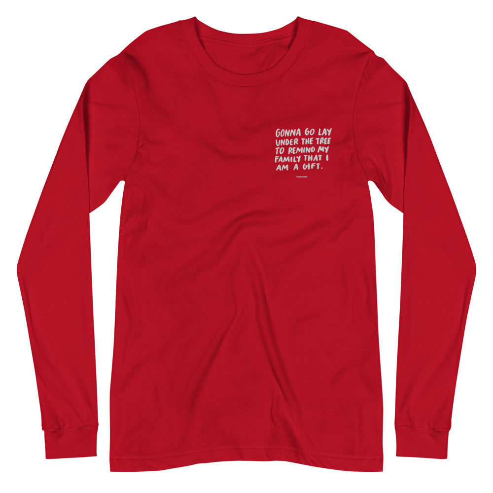 I'm A Gift Embroidered Long Sleeve Tee - Thimblepress